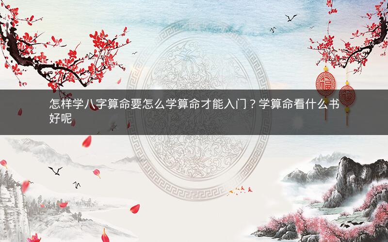 怎样学八字算命要怎么学算命才能入门？学算命看什么书好呢