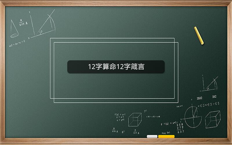 12字算命12字箴言
