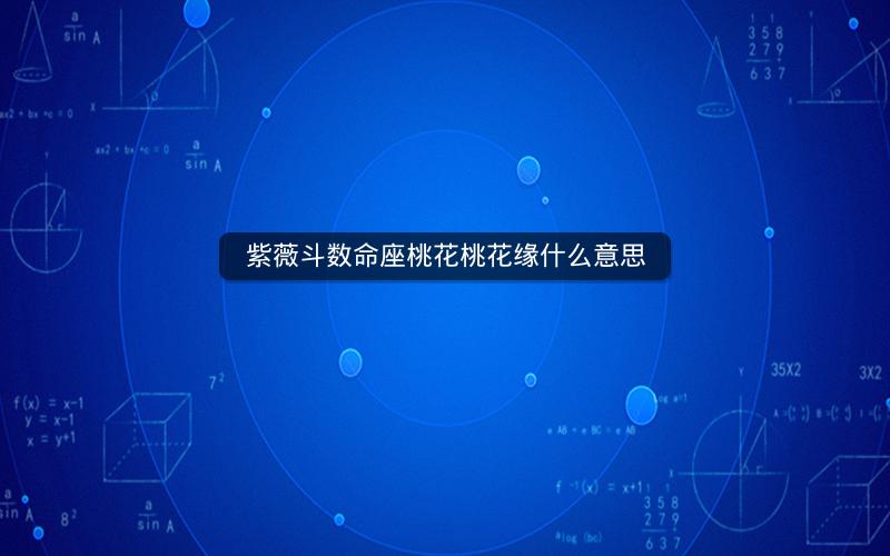 紫薇斗数命座桃花桃花缘什么意思