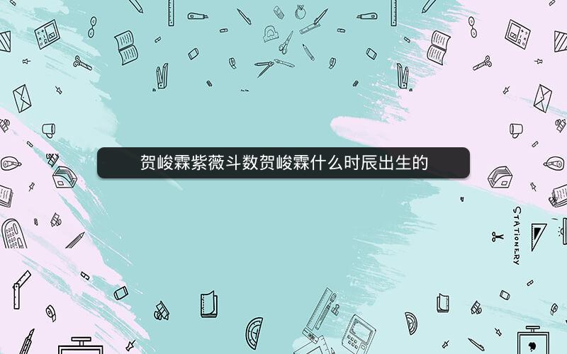 贺峻霖紫薇斗数贺峻霖什么时辰出生的