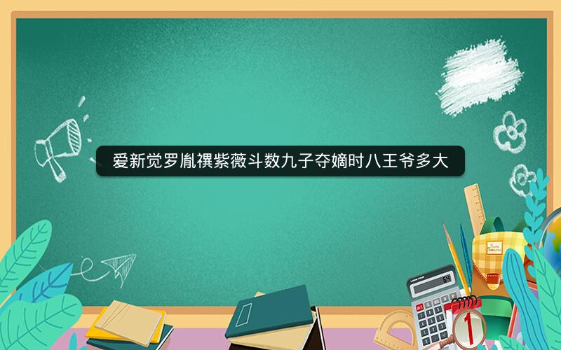 爱新觉罗胤禩紫薇斗数九子夺嫡时八王爷多大
