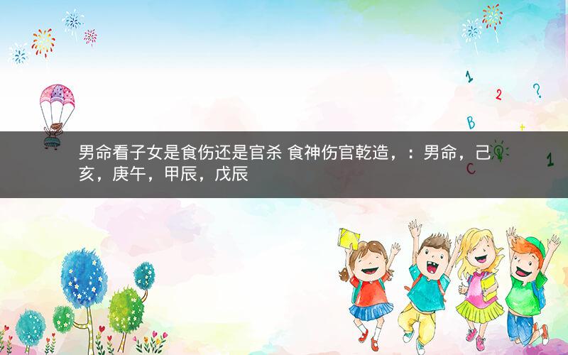 男命看子女是食伤还是官杀 食神伤官乾造，：男命，己亥，庚午，甲辰，戊辰