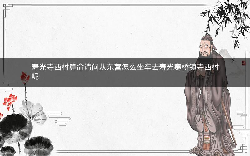 寿光寺西村算命请问从东营怎么坐车去寿光寒桥镇寺西村呢