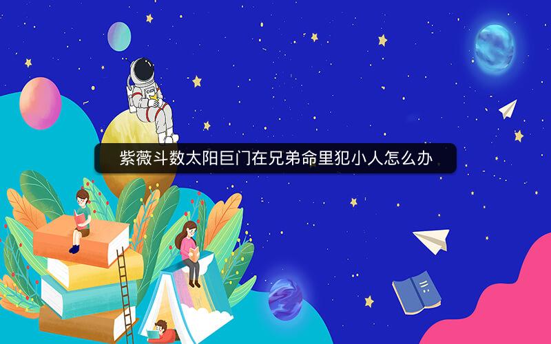 紫薇斗数太阳巨门在兄弟命里犯小人怎么办