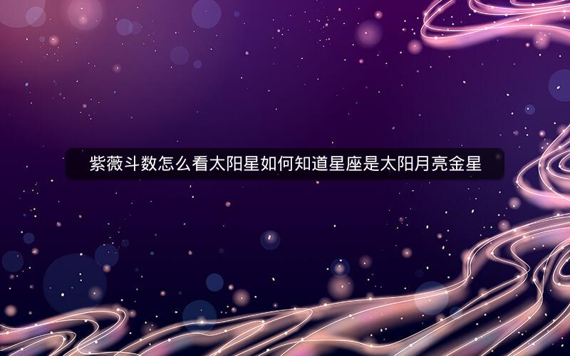 紫薇斗数怎么看太阳星如何知道星座是太阳月亮金星