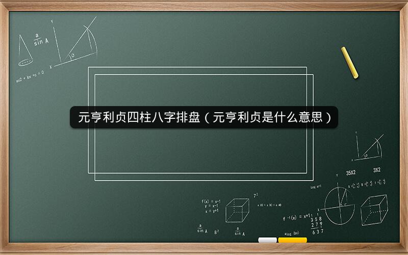元亨利贞四柱八字排盘(元亨利贞是什么意思)