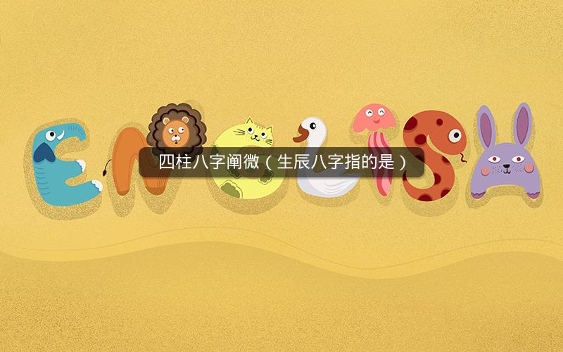 四柱八字阐微(生辰八字指的是)