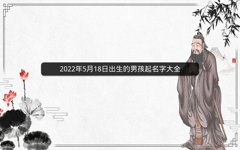 2022年5月18日出生的男孩起名字大全