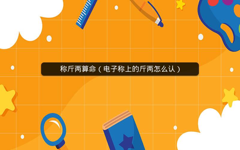 称斤两算命(电子称上的斤两怎么认)