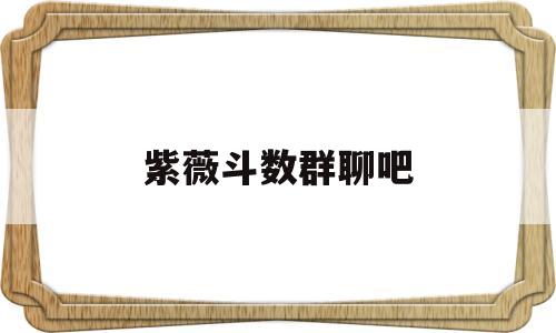 紫薇斗数群聊吧