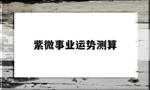 紫微测今日运势