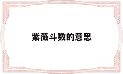 紫微斗数百度百科