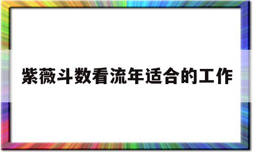 紫薇斗数看流年适合的工作