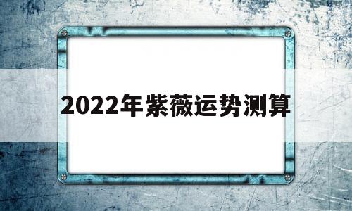 2022年紫微流年运势