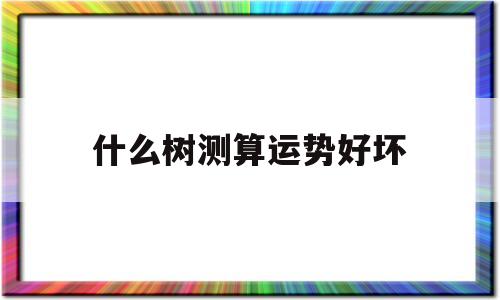 什么树测算运势好坏