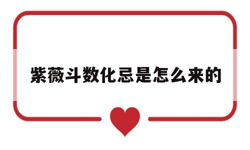 关于紫薇斗数化忌是怎么来的的信息