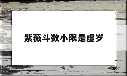 紫薇斗数小限是虚岁