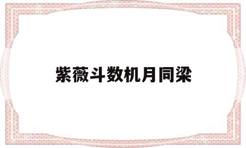 紫薇斗数机月同梁