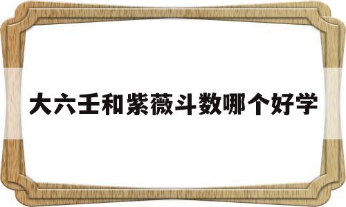 大六壬和紫薇斗数哪个好学