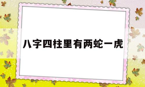 八字四柱里有两蛇一虎好吗