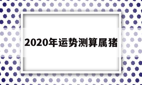 2020年属相猪准确的运势 2020年属相猪准确的运势