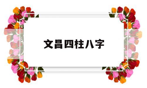 八字文昌多好吗