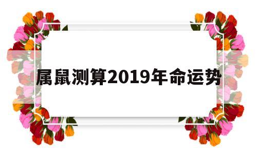 属鼠测算2019年命运势 属鼠测算2019年命运势