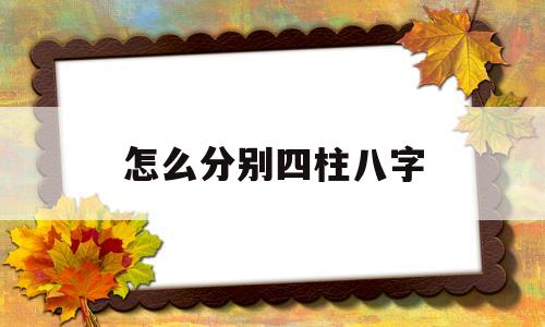 怎么分别四柱八字