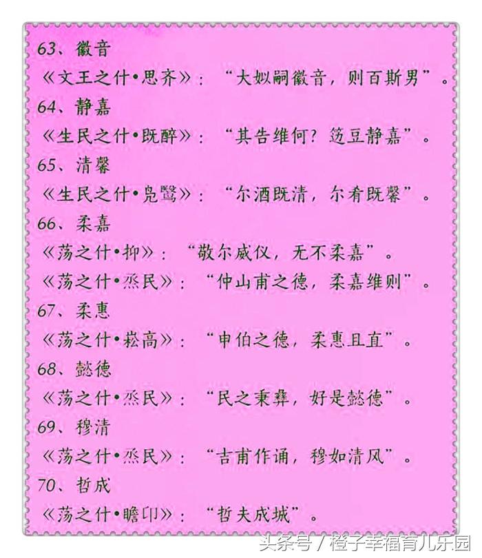 女诗经取名 诗经里好听的名字-有什么好听一点的名字